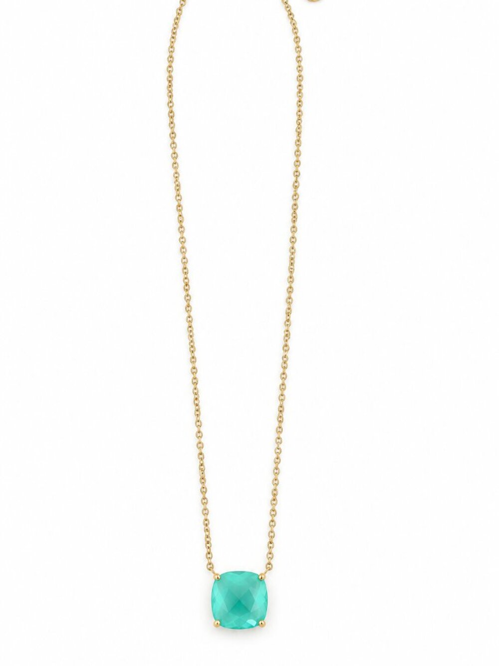 Kate Spade Aqua Blue Stone Pendant Necklace Gold Tone Dainty Jewelry